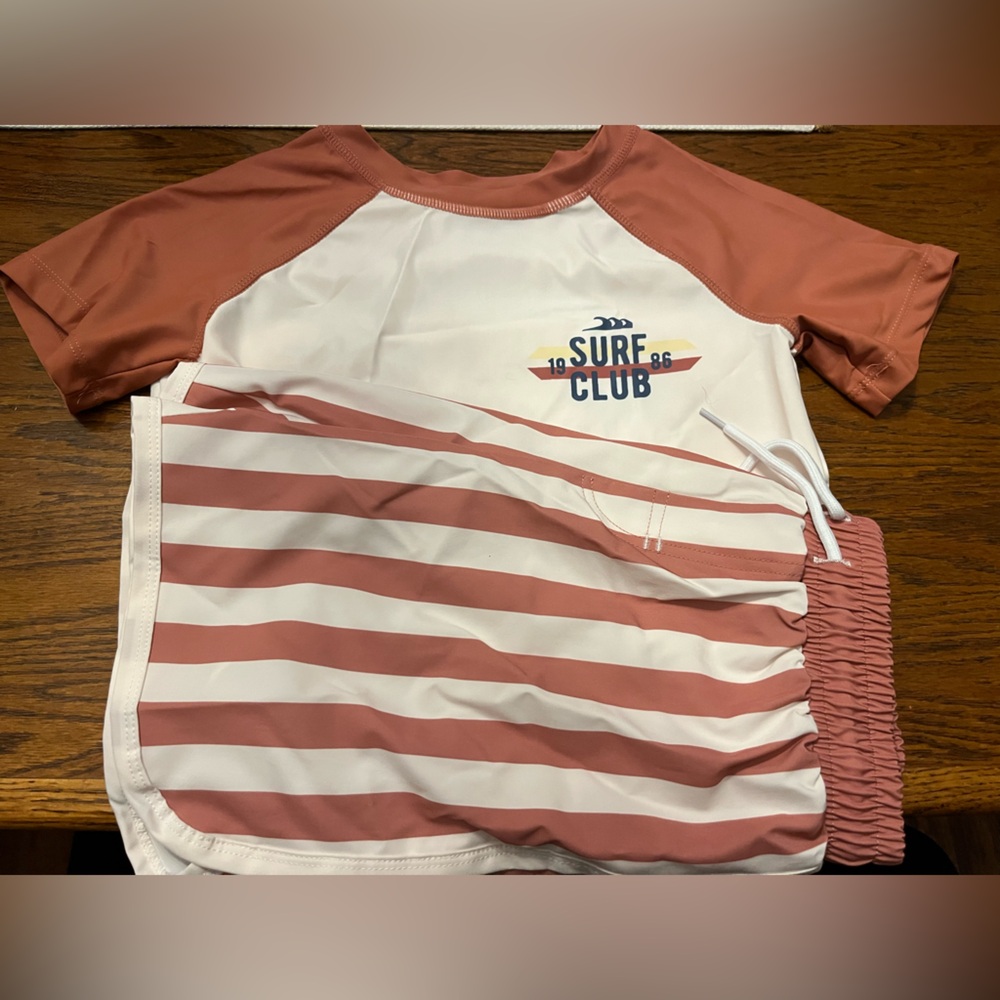 Kids Rashguard Set - White and Tan